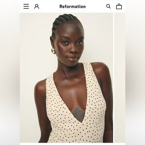 Reformation Siana Dress Salt And Pepper - Size 6